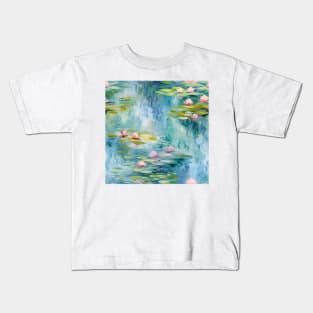 Monet Style Water Lilies 4 Kids T-Shirt